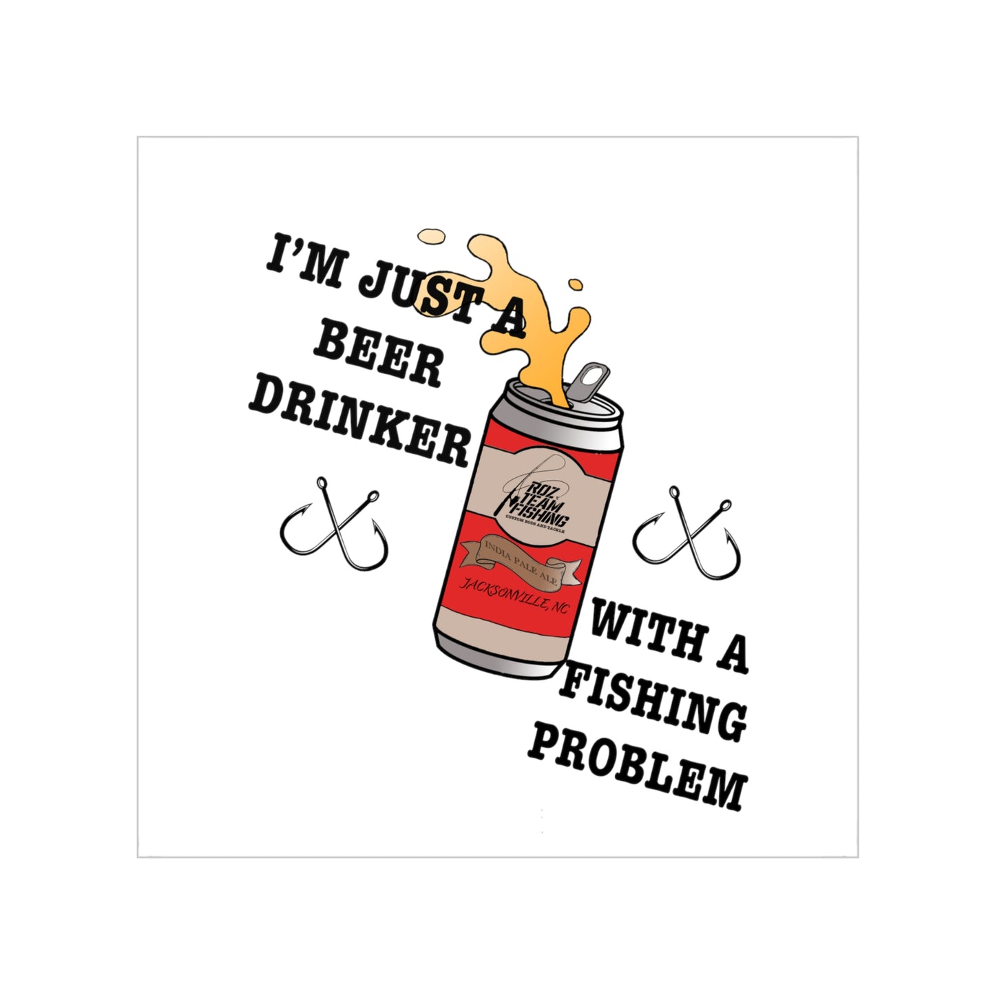 RTF Beer Drinker Transparent Outdoor Stickers, Square, 1pc