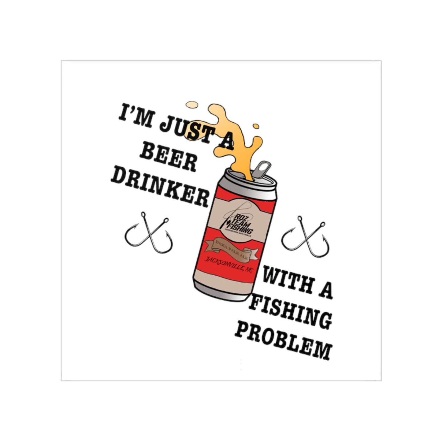 RTF Beer Drinker Transparent Outdoor Stickers, Square, 1pc