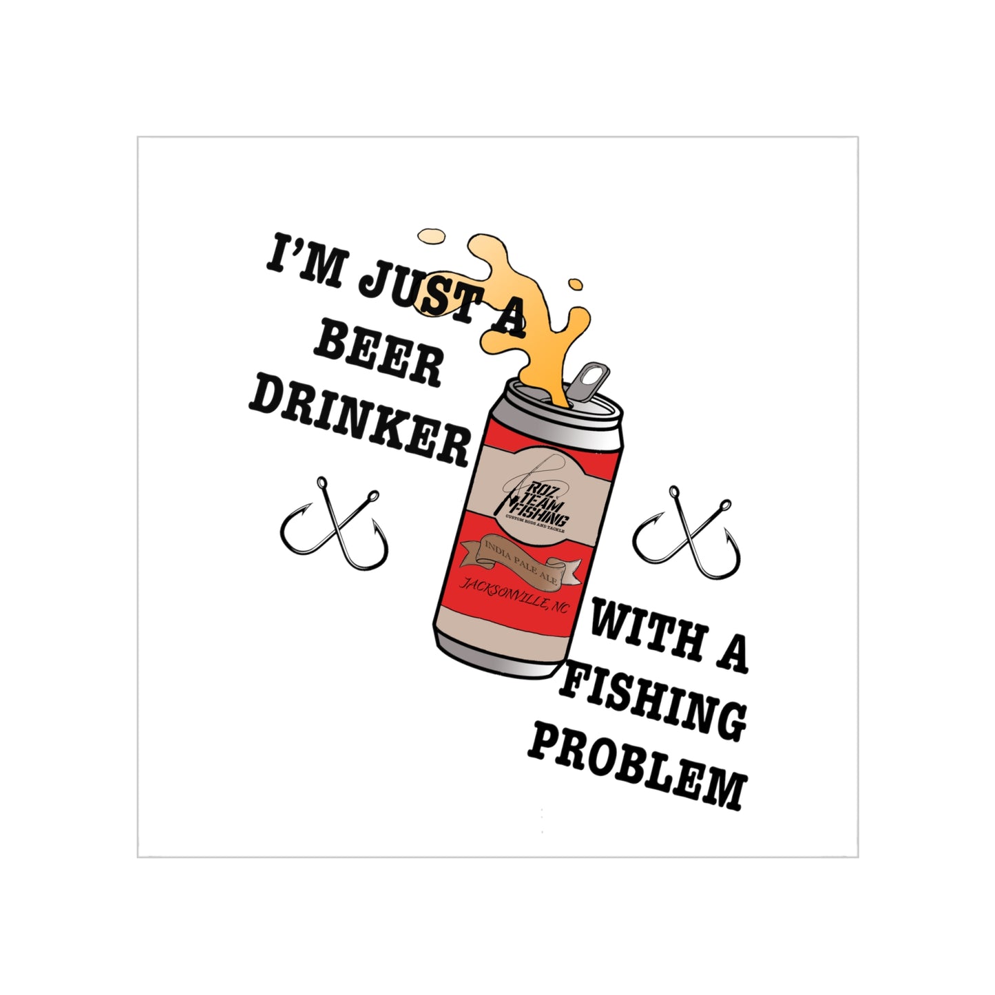 RTF Beer Drinker Transparent Outdoor Stickers, Square, 1pc